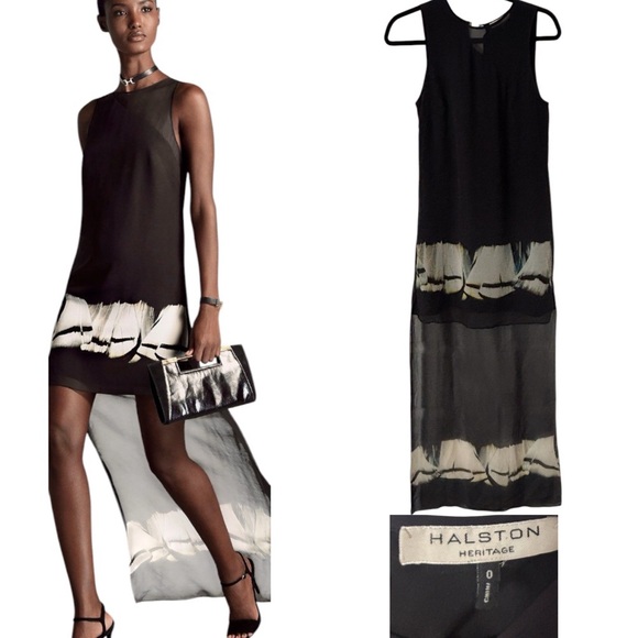 Halston Heritage Dresses & Skirts - Halston Heritage Silk Hi-Low Dress
